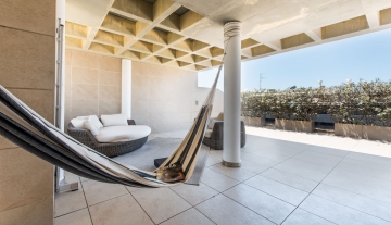 Resa estates Ibiza penthouse 3 bedrooms for sale 2021 real estate views sea Botafoch covered lounge 2.jpg